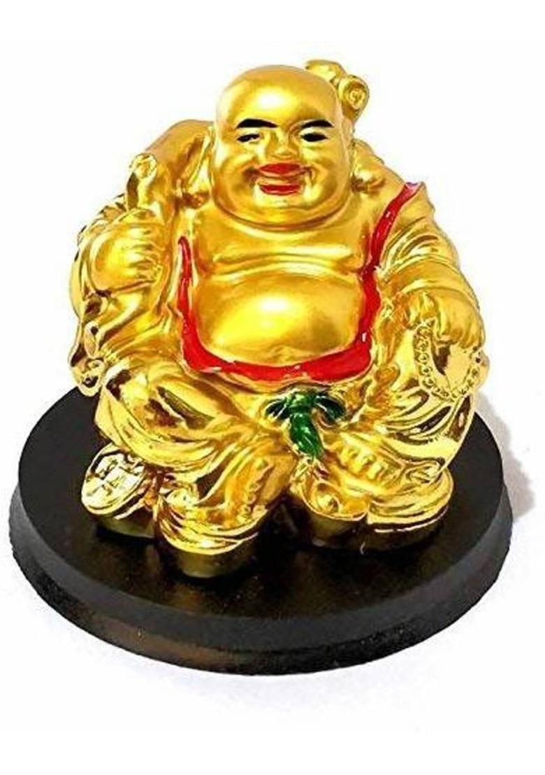 Ripe India Feng Shui Laughing Buddha with Wealth for Money, Success and Happpiness Decorative Showpiece - 8 cm&nbsp;&nbsp;(Polyresin, Multicolor) - Indya