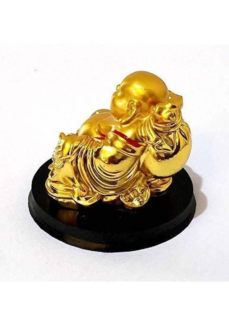 Ripe India Feng Shui Laughing Buddha with Wealth for Money, Success and Happpiness Decorative Showpiece - 8 cm&nbsp;&nbsp;(Polyresin, Multicolor) - Indya
