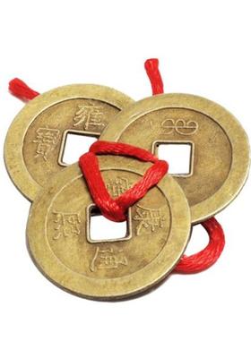 numeroastro Feng Shui Lucky Coins For Wealth & Good Luck (Set Of 3) (1 Pc) - (2.5 Cms) Decorative Showpiece - 0.2 cm&nbsp;&nbsp;(Bronze, Brown)