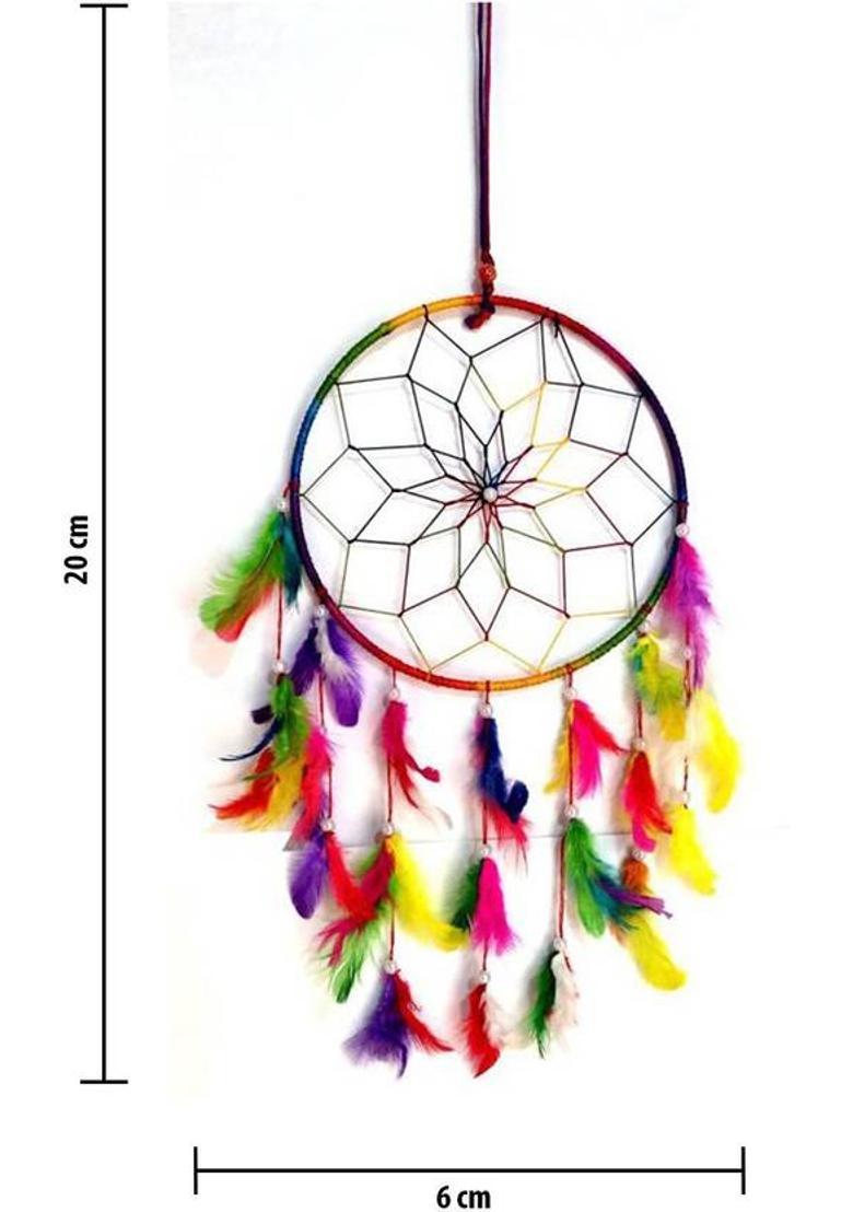 Unique Crafts Wall Hanging Decorative Showpiece - 20 cm&nbsp;&nbsp;(Feather, Multicolor) - Indya