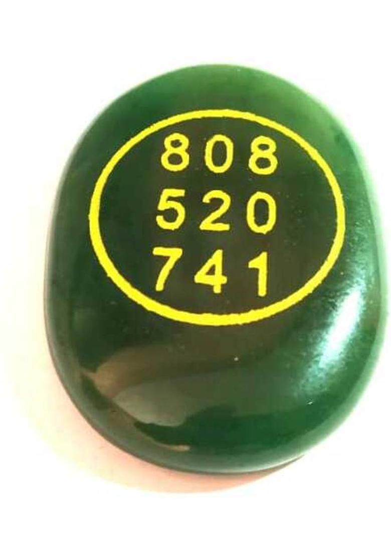 SWARACRYSTAL Zibu Stone | Zibu Symbol | Money Stone Decorative Showpiece - 8.5 cm&nbsp;&nbsp;(Crystal, Green) - Indya