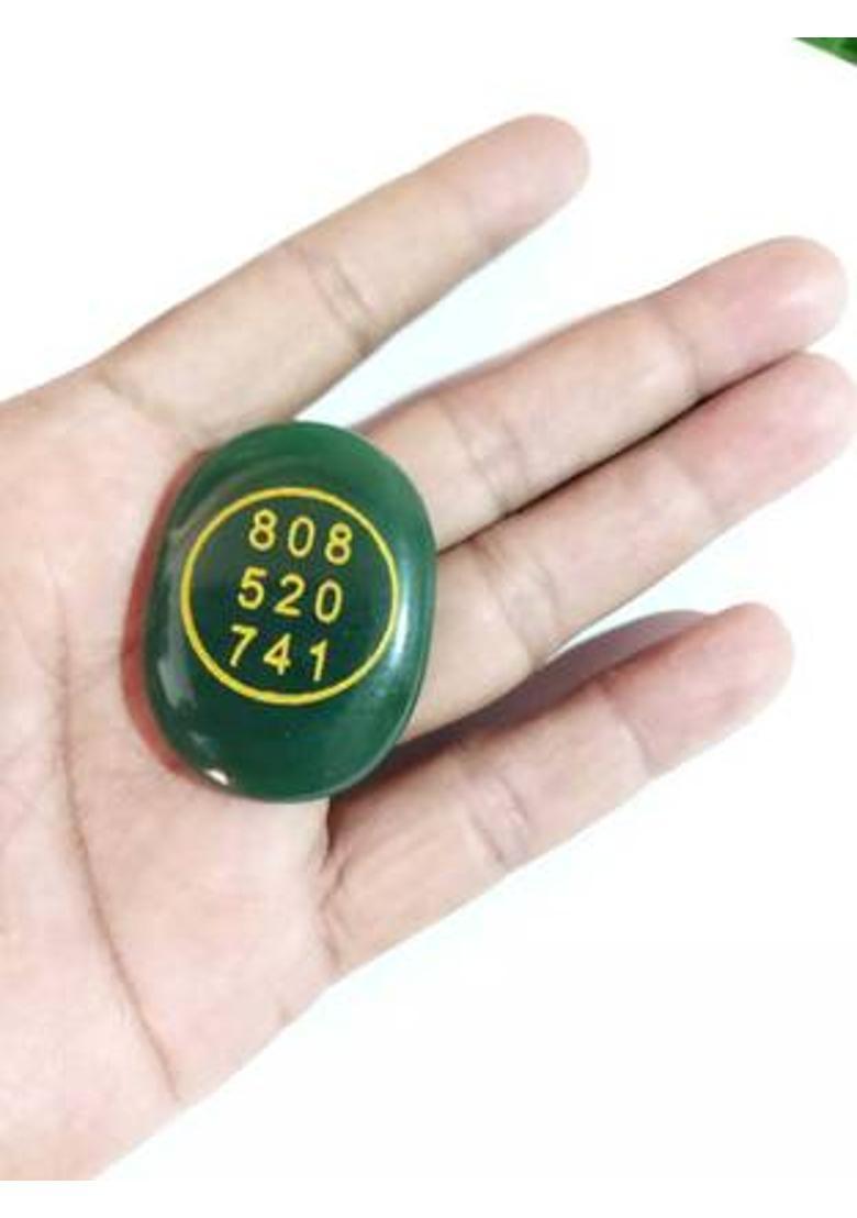 SWARACRYSTAL Zibu Stone | Zibu Symbol | Money Stone Decorative Showpiece - 8.5 cm&nbsp;&nbsp;(Crystal, Green) - Indya