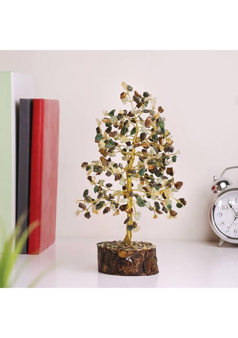 Shubhanjali Wealth 300 Beads Tree for Good Luck, Success & Prosperity | Home Decor & Gifts Decorative Showpiece - 24 cm&nbsp;&nbsp;(Crystal, Stone, Yellow) - Indya