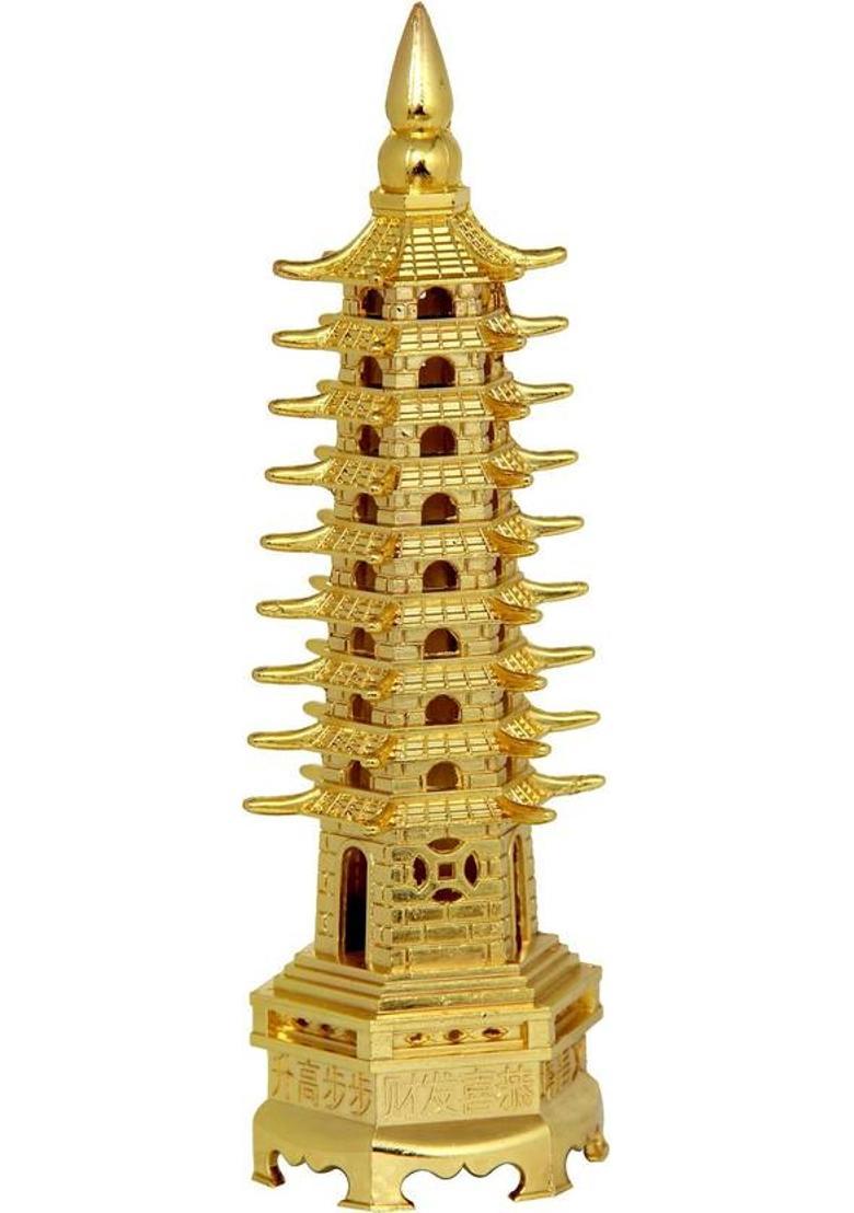 Vashoppee Vastu / Feng Shui / Metal Education Tower For Success And Happyness Decorative Showpiece - 18 cm&nbsp;&nbsp;(Copper, Gold) - Indya