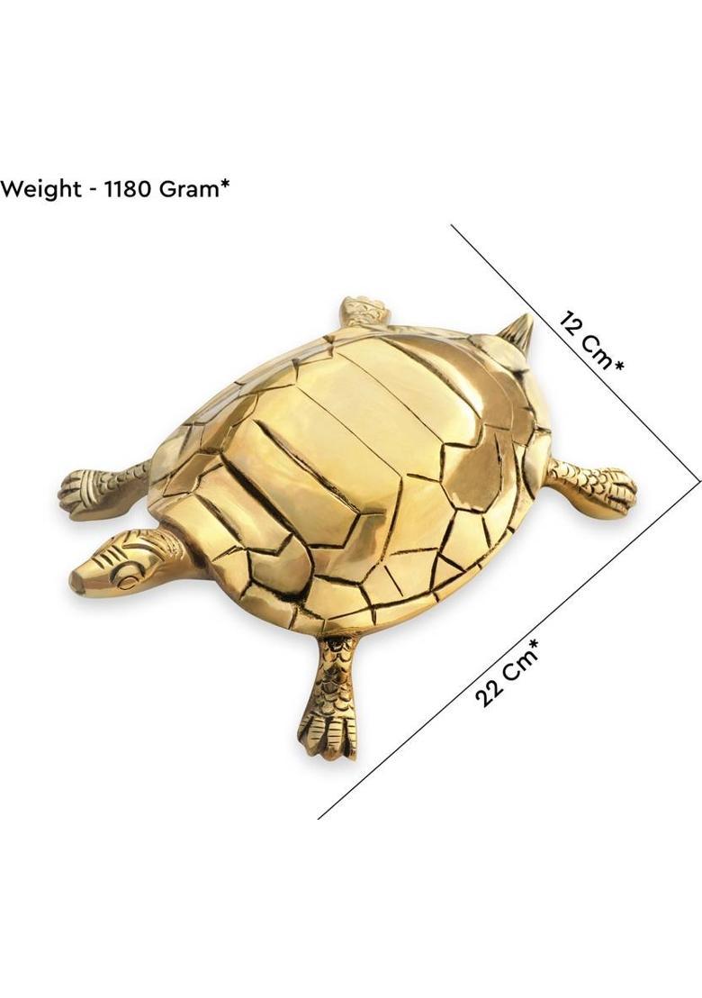 vastu-vigyan Brass Tortoise For Good Health /Protection /Stability /Vastu Remedy { Pack of 1} Decorative Showpiece - 6.2 cm&nbsp;&nbsp;(Brass, Gold) - Indya