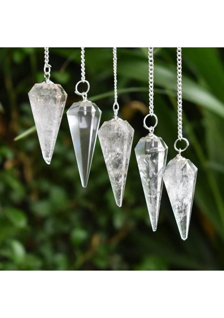 EXCEL Clear Quartz 6 Sided Dowsing Pendulum Healing Crystals Decorative Showpiece - 4.5 cm&nbsp;&nbsp;(Crystal, Clear) - Indya