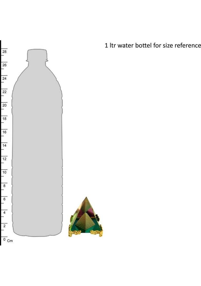 Vashoppee Vastu / Feng Shui / Crystal Pyramid Decorative Showpiece - 6 cm&nbsp;&nbsp;(Glass, White) - Indya