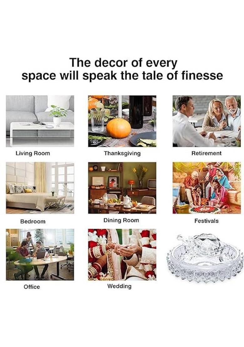 mahakal Crystal Glass Tortoise with Plate, Vastu Item for Health, Wealth, and Prosperity Decorative Showpiece - 5 cm&nbsp;&nbsp;(Crystal, Clear) - Indya