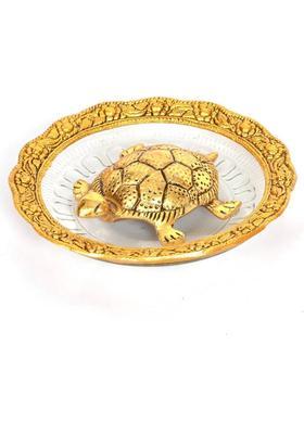 HOUZZPLUS Handicraft Metal Tortoise Showpiece for home & office Decorative Showpiece - 4 cm&nbsp;&nbsp;(Aluminium, Gold)