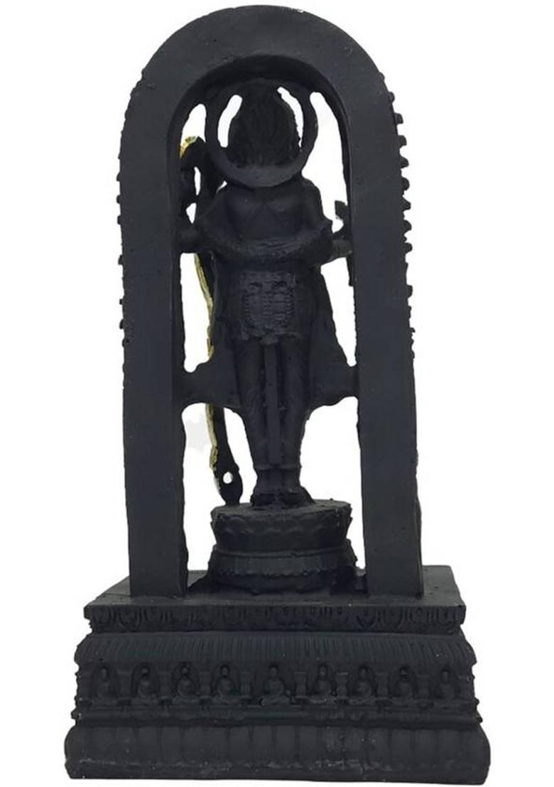 G-Srijan Polyresin Ram Lalla Ayodhya Idol Statue Showpiece Murti for Home Decor Decorative Showpiece - 18 cm&nbsp;&nbsp;(Polyresin, Black, Multicolor) - Indya