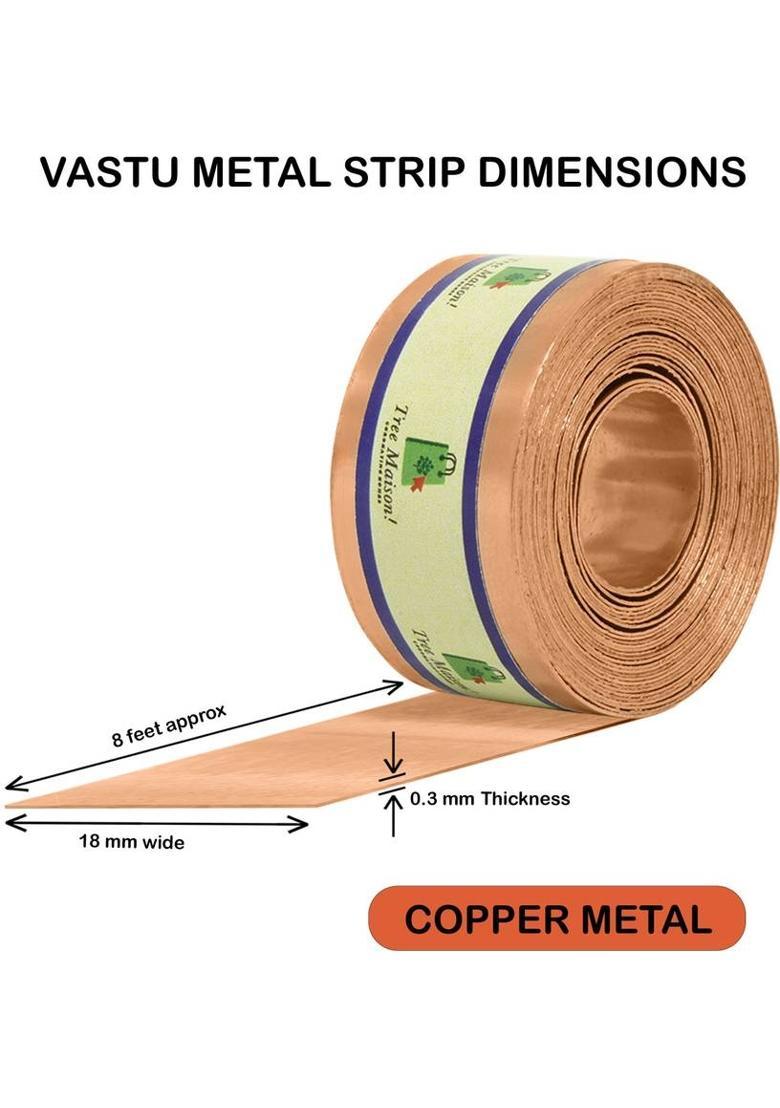 TREEMAISON Copper Strip For Vastu Remedy {8 Feet ,18 MM Width, 0.3 MM Thickness} {Pack-2} Decorative Showpiece - 11 cm&nbsp;&nbsp;(Copper, Copper) - Indya