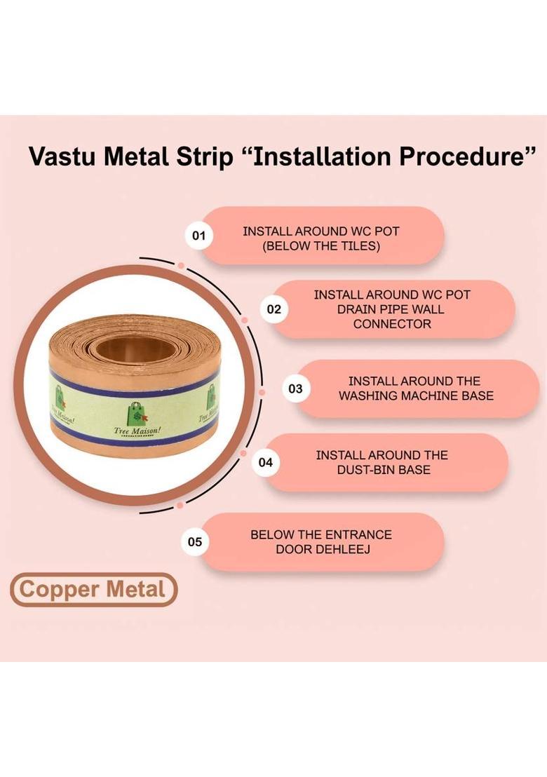 TREEMAISON Copper Strip For Vastu Remedy {8 Feet ,18 MM Width, 0.3 MM Thickness} {Pack-2} Decorative Showpiece - 11 cm&nbsp;&nbsp;(Copper, Copper) - Indya