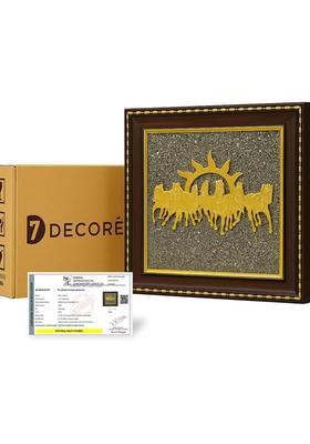 7 decore Certified 7 Running Horses with Sun Pyrite Fram for Living Room,Office & Gifting Decorative Showpiece - 17.78 cm&nbsp;&nbsp;(Crystal, Multicolor)