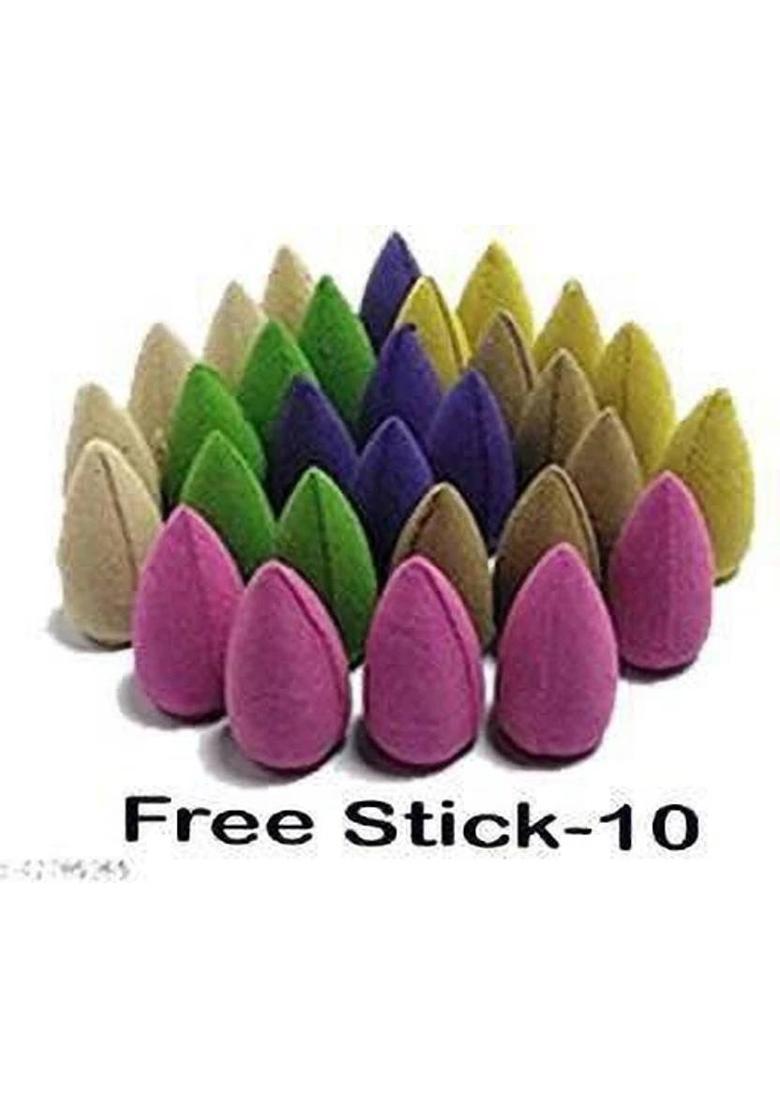 NIHARIKA HANDICRAFT Glass Shivling Backflow Smoke Fountain with10Cones HOME DECOR SHIV JI VASTU PUJA Decorative Showpiece - 22 cm&nbsp;&nbsp;(Glass, Multicolor) - Indya