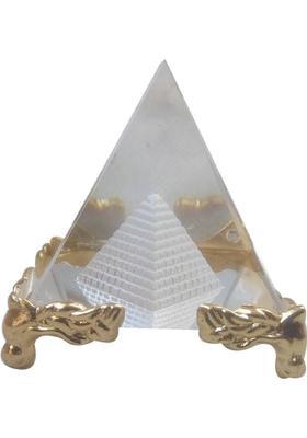 Ehatti vastu feng shui crystal pyramid for energy Decorative Showpiece - 6 cm&nbsp;&nbsp;(Glass, Clear)