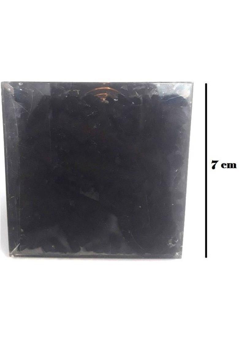 ShubhBhakti 100 % Original Black Obsedian Orgon,Orgonite Crystal Pyramid Certified Decorative Showpiece - 0.7 cm&nbsp;&nbsp;(Crystal, Multicolor) - Indya