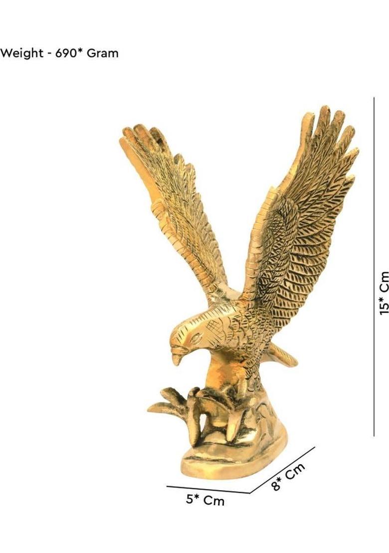 vastu vardan Vastu Brass Eagle For Skills / Weight-690gm Approx / Brass Flying Eagle Statue Decorative Showpiece - 15.5 cm&nbsp;&nbsp;(Brass, Gold) - Indya