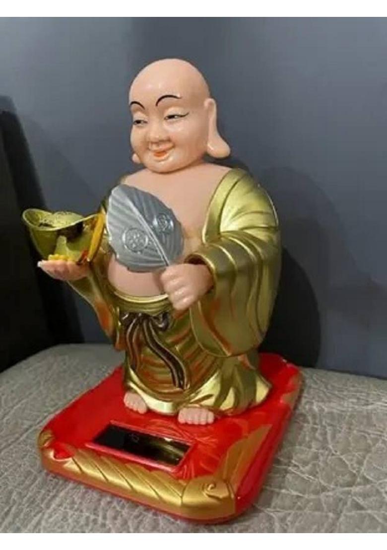KERA WHITE Feng Shui Buddha for Home Decor Decorative Showpiece - 17 cm&nbsp;&nbsp;(Plastic, Gold) - Indya