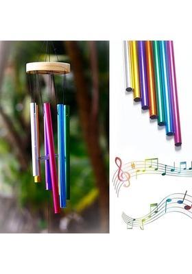 GIFT VIBE 7 PIPE WINDCHIME RAINBOW WALL HANGING DECORATIVE ITEMS HOME BALCONY GIFTS Decorative Showpiece - 22 cm&nbsp;&nbsp;(Aluminium, Multicolor)