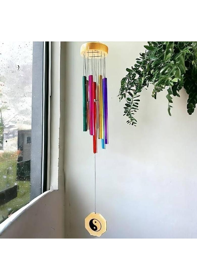 GIFT VIBE 7 PIPE WINDCHIME RAINBOW WALL HANGING DECORATIVE ITEMS HOME BALCONY GIFTS Decorative Showpiece - 22 cm&nbsp;&nbsp;(Aluminium, Multicolor) - Indya