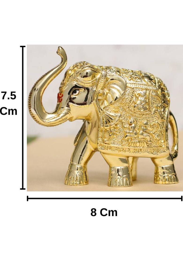 RN Jewellhub 24k Gold Plated GajantLashmi | High quality and Long-lasting ( one Pice ) Decorative Showpiece - 7.5 cm&nbsp;&nbsp;(Resin, Gold Plated, Gold) - Indya