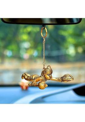 Ascension Flying Hanuman ji Balaji Idol Hanging Idol for Door Wall Window Car dashboard Decorative Showpiece - 11 cm&nbsp;&nbsp;(Metal, Gold)