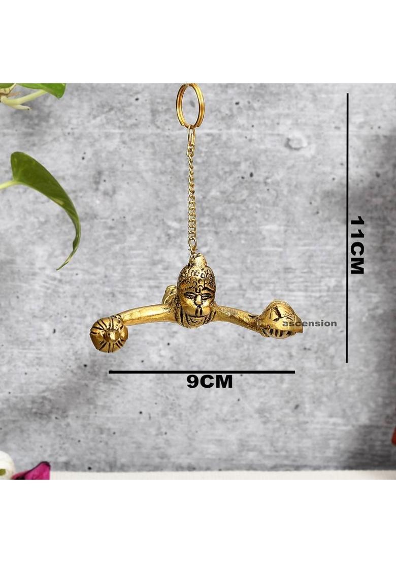 Ascension Flying Hanuman ji Balaji Idol Hanging Idol for Door Wall Window Car dashboard Decorative Showpiece - 11 cm&nbsp;&nbsp;(Metal, Gold) - Indya