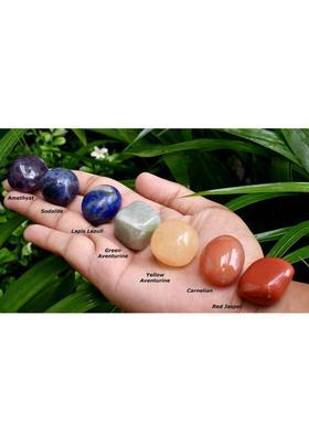 MIRAN AGATE Natural 7 Chakra Crystal Tumble Stone Kit Decorative Showpiece - 1 cm&nbsp;&nbsp;(Crystal, Multicolor)