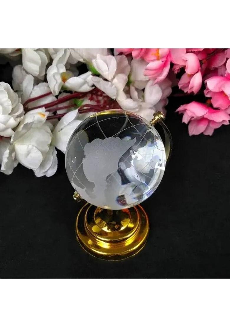 Spiricon Feng Shui & Vastu Crystal Globe for Success Good Luck and Prosperity Decorative Showpiece - 6 cm&nbsp;&nbsp;(Crystal, Multicolor) - Indya