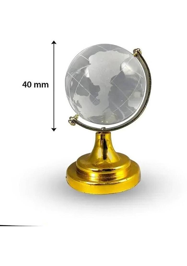 Spiricon Feng Shui & Vastu Crystal Globe for Success Good Luck and Prosperity Decorative Showpiece - 6 cm&nbsp;&nbsp;(Crystal, Multicolor) - Indya