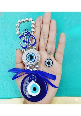 SpiritCrafts Om Evil Eye With Blue Eye Pendant For Car, Home Office For Protection - Blessing Decorative Showpiece - 15 cm&nbsp;&nbsp;(Plastic, Blue)