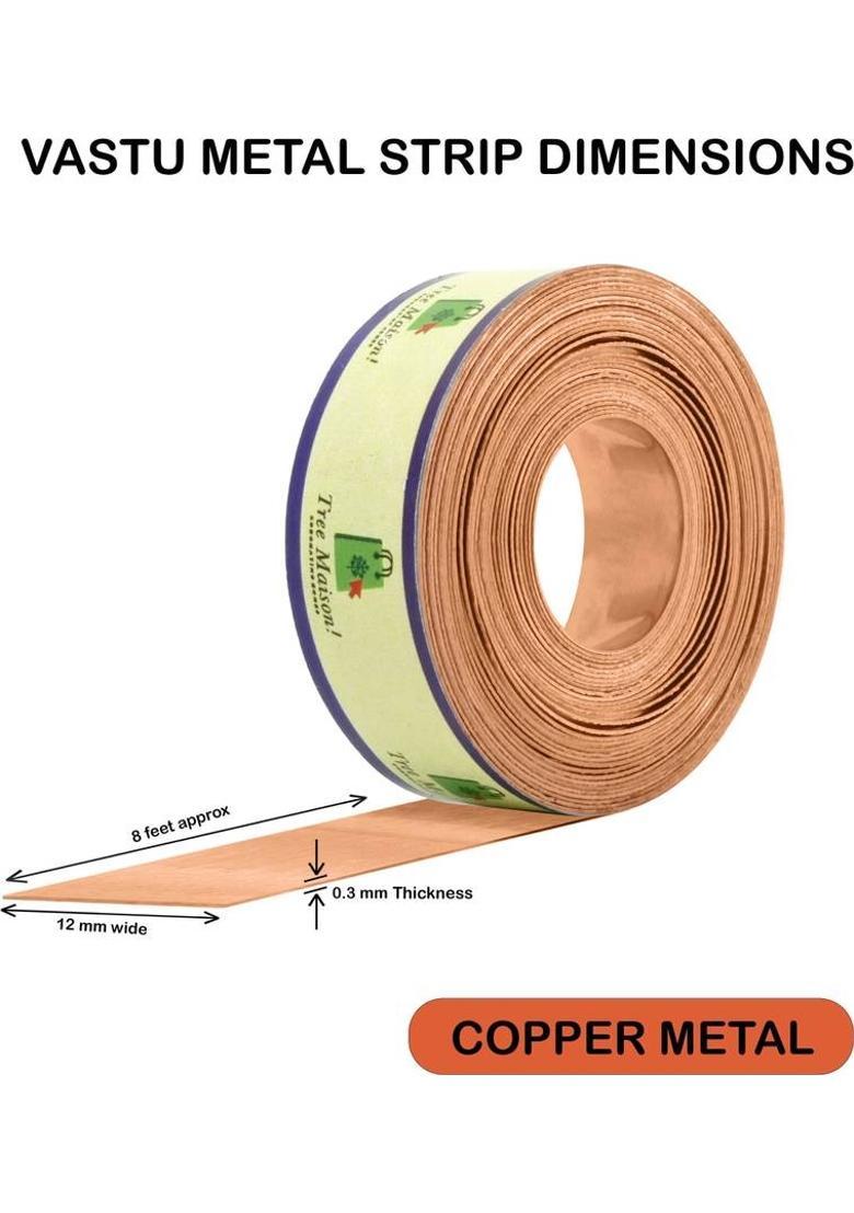 TREEMAISON Copper Strip For Vastu Remedy {8 Feet, 12 MM Width, 0.3 MM Thickness} {Pack-5} Decorative Showpiece - 11 cm&nbsp;&nbsp;(Copper, Copper) - Indya