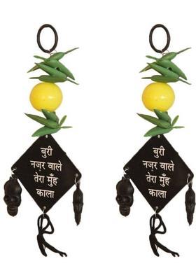 Prapti Store Nazar Battu-Evil Eye Protector-Nazar Suraksha Kawach- Pack of 2 Decorative Showpiece - 16 cm&nbsp;&nbsp;(Plastic, Multicolor)