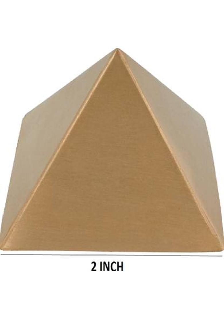TREEMAISON Vastu Pure Copper Hollow Pyramid 2 INCH (Pack of 1) Boost Positive Energy Decorative Showpiece - 5.08 cm&nbsp;&nbsp;(Copper, Beige) - Indya
