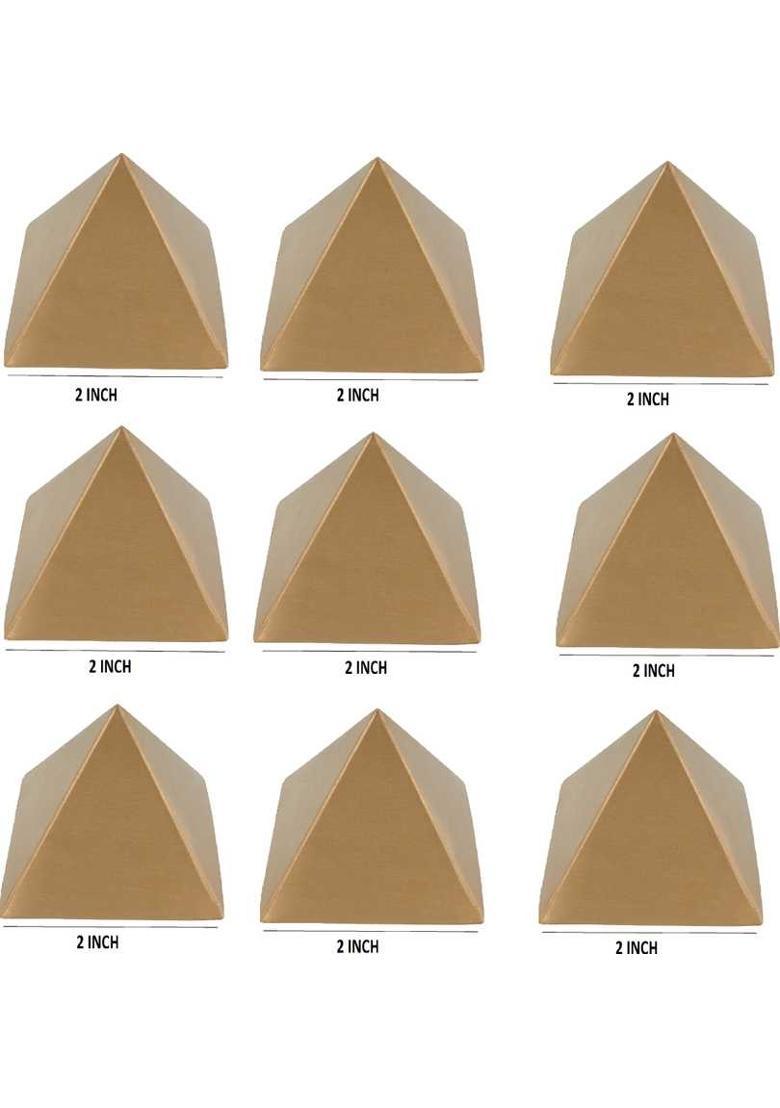 TREEMAISON Vastu Pure Copper Hollow Pyramid 2 INCH (Pack of 1) Boost Positive Energy Decorative Showpiece - 5.08 cm&nbsp;&nbsp;(Copper, Beige) - Indya
