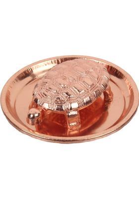 VPNK Feng Shui Turtle In Plate Protecting Home, Car and Office Protect from Negative Energy Decorative Showpiece - 2 cm&nbsp;&nbsp;(Brass, Copper)