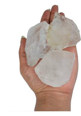MIRAN AGATE Natural Sphatik Clear Quartz Crystal Raw Stone for Meditation & Healing 100 Grm Decorative Showpiece - 3 cm&nbsp;&nbsp;(Crystal, Clear)