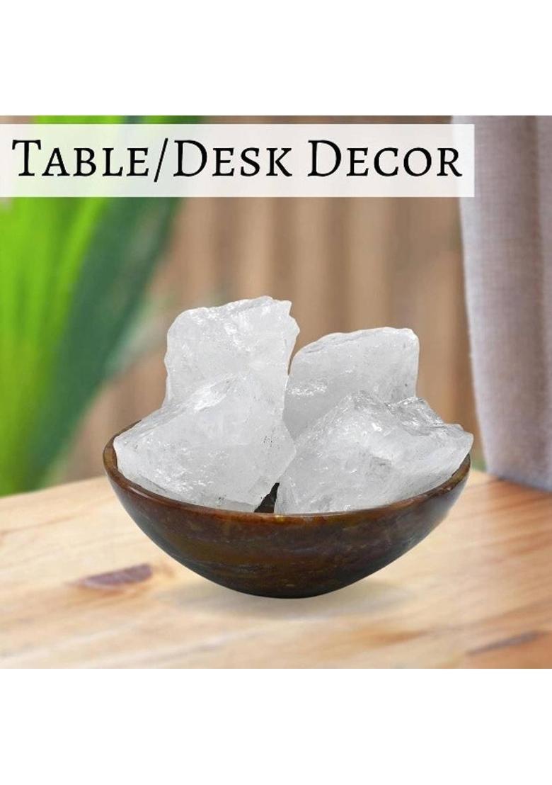 MIRAN AGATE Natural Sphatik Clear Quartz Crystal Raw Stone for Meditation & Healing 100 Grm Decorative Showpiece - 3 cm&nbsp;&nbsp;(Crystal, Clear) - Indya