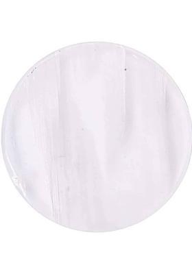 TREEMAISON Crystal Plain Round Selenite Charging Plate (3 INCH) Crystal Charging Plate Decorative Showpiece - 7.62 cm&nbsp;&nbsp;(Crystal, White)