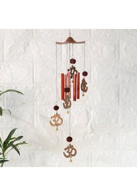Ryme Vastu / Feng Shui Om Rudraksha Wind Chime For Outdoor / Home / Good Luck Brass Windchime&nbsp;&nbsp;(46 cm, Brown)