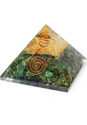 Crystal Divine Green Jade Orgonite Pyramid Vastu for Home Decor Office Items Showpieces Decorative Showpiece - 9.9 cm&nbsp;&nbsp;(Crystal, Green)