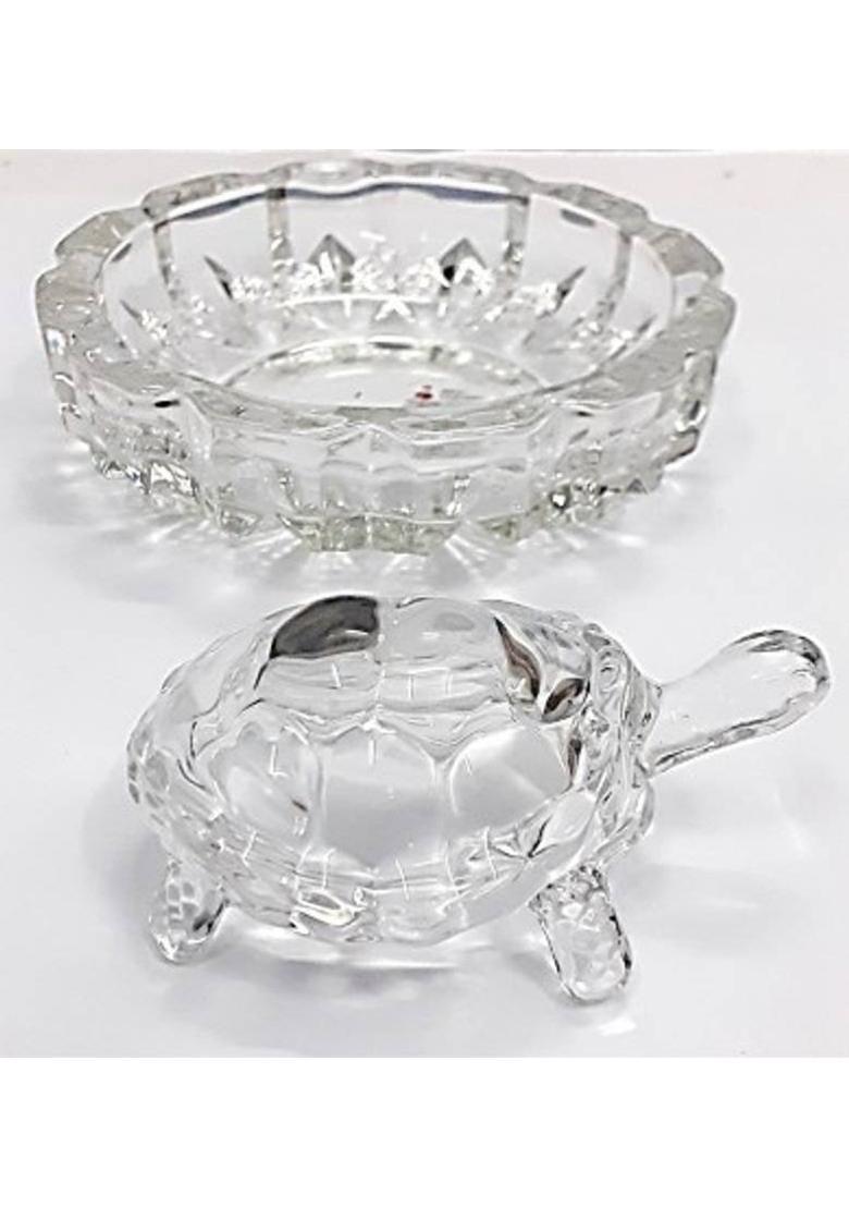decor club Crystal Glass Turtle Plated Feng Shui Tortoise Plate Vastu Yantra Feng Sui Lucky Gift Puja Articles Decorative Showpiece - 14 cm (Crystal, Clear) Decorative Showpiece - 14 cm (Crystal, Clear) Decorative Showpiece - 11 cm (Crystal, White) Decora - Indya