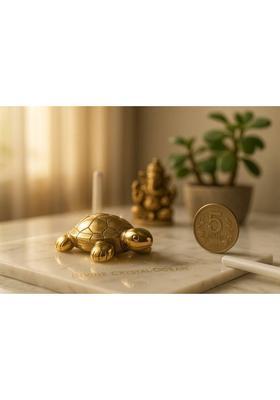 Divine Crystal Ocean Gold Pyrite Turtle (20 mm) Decorative Showpiece - 1 cm&nbsp;&nbsp;(Metal, Gold)
