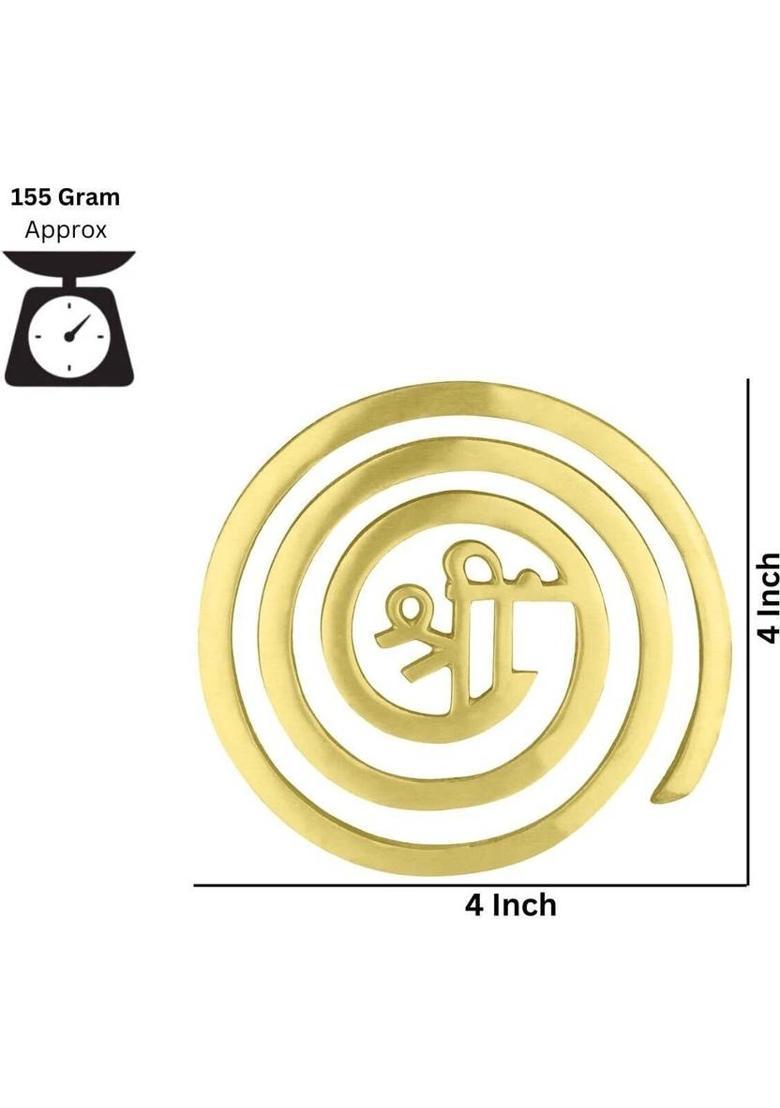 TREEMAISON Vastu Brass (Shree) Helix for Vastu Dosh (Zonal Placement-North-West) (4-Inch) Decorative Showpiece - 11 cm&nbsp;&nbsp;(Brass, Gold) - Indya