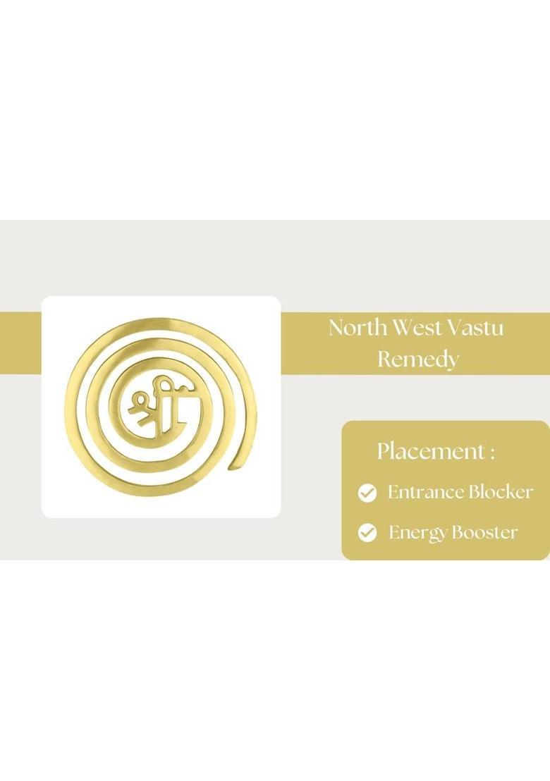 TREEMAISON Vastu Brass (Shree) Helix for Vastu Dosh (Zonal Placement-North-West) (4-Inch) Decorative Showpiece - 11 cm&nbsp;&nbsp;(Brass, Gold) - Indya