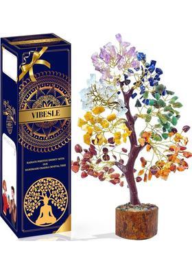 VIBESLE Seven Chakra Crystal Tree Positive Energy Items for Home Decorative Showpiece - 25 cm&nbsp;&nbsp;(Stone, Multicolor)