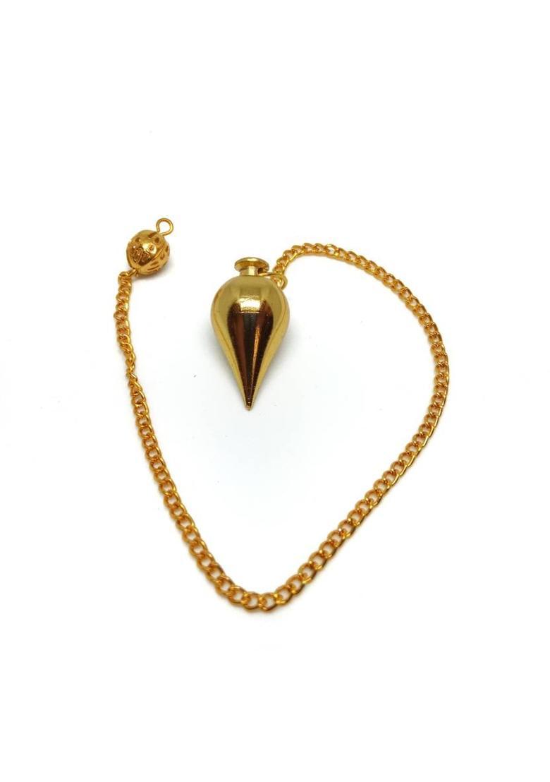 Crystals Way Round Brass Dowsing Pendulum for Crystal Therapy Healing Dowsing and Prediction Decorative Showpiece - 2.5 cm&nbsp;&nbsp;(Brass, Gold) - Indya