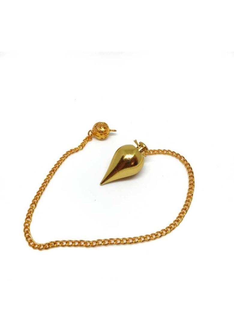 Crystals Way Round Brass Dowsing Pendulum for Crystal Therapy Healing Dowsing and Prediction Decorative Showpiece - 2.5 cm&nbsp;&nbsp;(Brass, Gold) - Indya