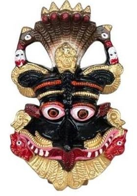 KAPRAK Kirtimukha Mask for Home Door in Metal, Kirtimukha Wall Hanging Decorative Showpiece - 14 cm&nbsp;&nbsp;(Metal, Multicolor)