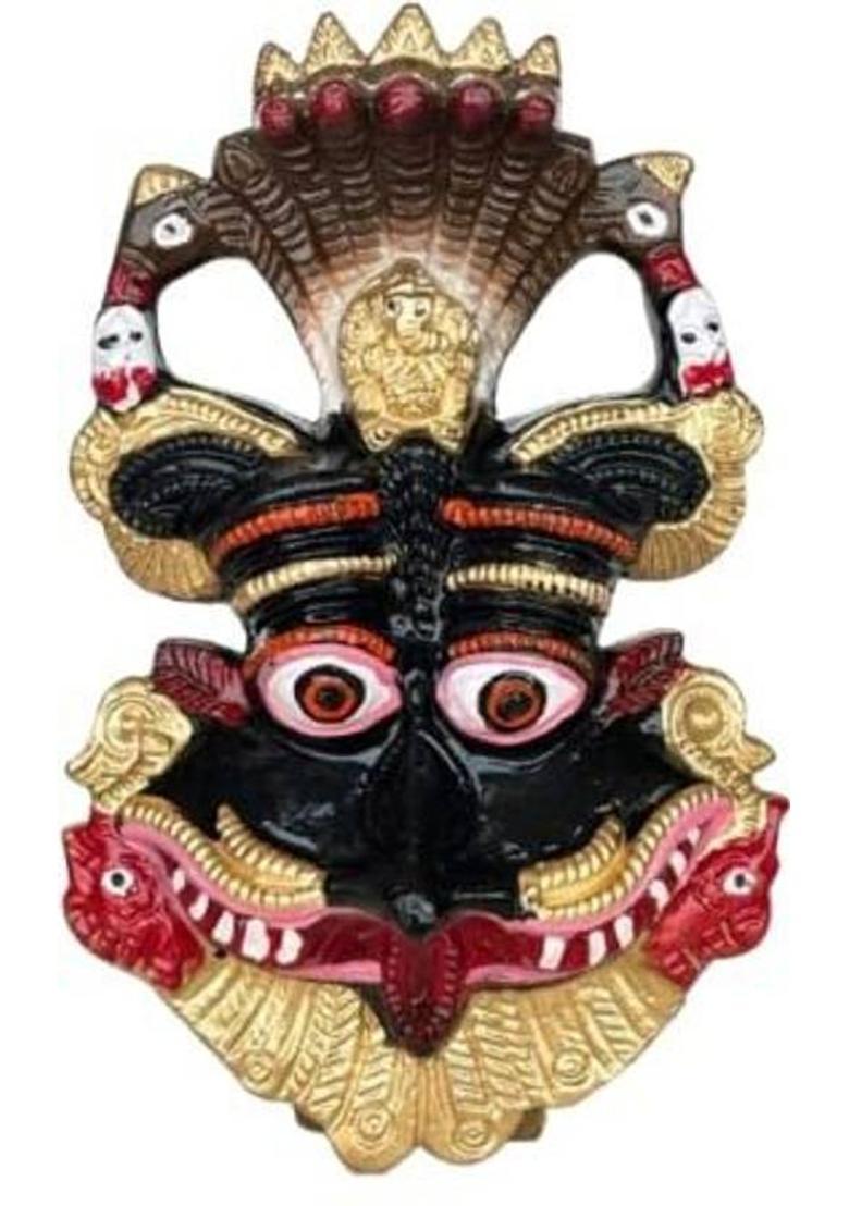 KAPRAK Kirtimukha Mask for Home Door in Metal, Kirtimukha Wall Hanging Decorative Showpiece - 14 cm&nbsp;&nbsp;(Metal, Multicolor) - Indya